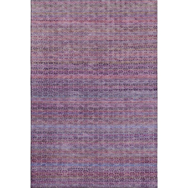 Mayfield Premium Machine Washable Abstract AMF2155 Purple 5 ft. x 7 ft. 6 in. Area Rug