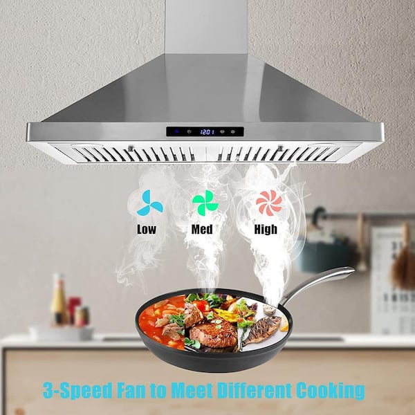 Dropship 30 Inch Range Hood 700CFM Wall Mount Stainless Steel Touch Control  3-speed Stove Vent to Sell Online at a Lower Price