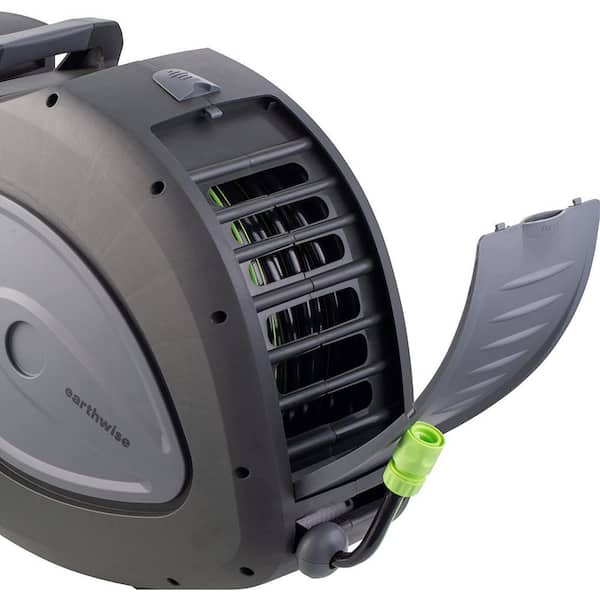 AQUAZILLA Retractable Garden Hose Reel 120ft +6FT 1/2, Durable Wall Mounted Water Hose Reel- Smooth Automatic Rewind, Lock Hose in Any Lenght