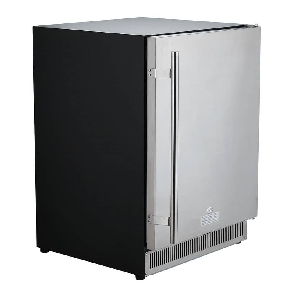 5.5 cu. ft. Undercounter or Freestanding Beverage Fridge, Indoor/ Outdoor Refrigerator, 24 in., sliver