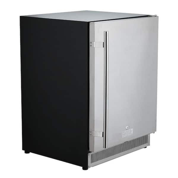 5.5 cu. ft. Undercounter or Freestanding Beverage Fridge, Indoor/ Outdoor Refrigerator, 24 in., sliver