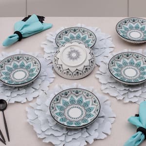 8.46 in. Coup Blue and Black Salad Plates (Set of 6)