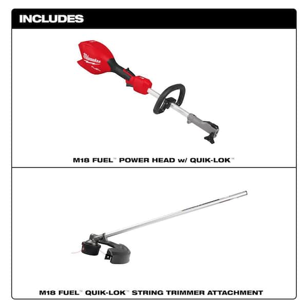 M18 FUEL 18V Brushless Cordless Battery Powered QUIK-LOK Power Head with String Trimmer Attachment