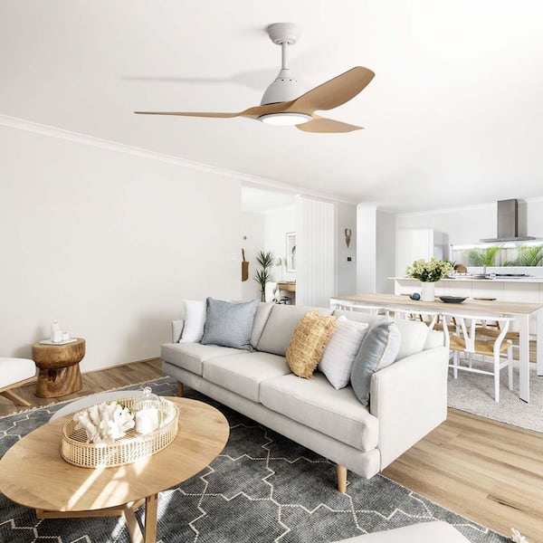 With Light EasyNice 52 Inch Nickel Ceiling Fan With Light And Remote Control,Dimmable 3 Color Temperatures LED Ceiling Fan,6 Speeds Reversible DC Motor,5 Blades Modern Ceiling Fans For Indoor Or Covered Outdoor