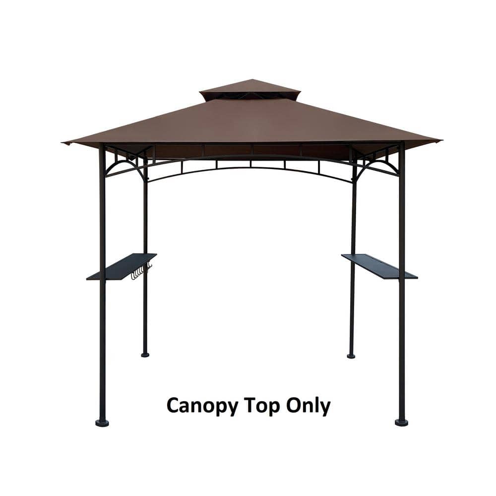 Brown Polyester Replacement Canopy Top for 8 ft. x 5 ft. Grill Gazebo