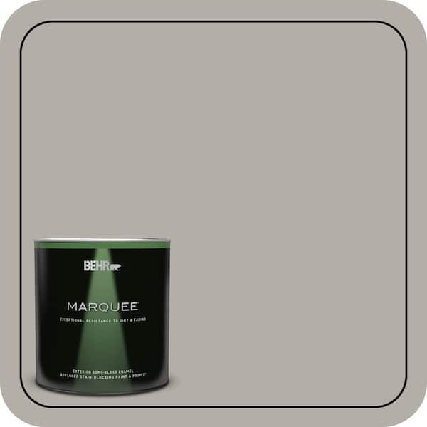 BEHR MARQUEE 1 qt. #T17-09 Laid Back Gray Semi-Gloss Enamel Exterior Paint & Primer