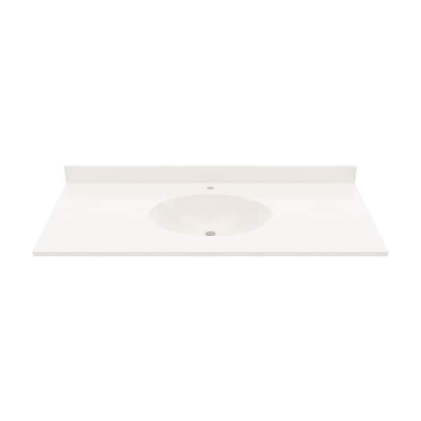 Chesapeake 49 in. W Solid Surface Vanity Top in Bisque with Bisque Basin