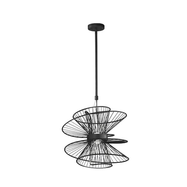 Zeta Medium 2-Light Black LED Pendant Light
