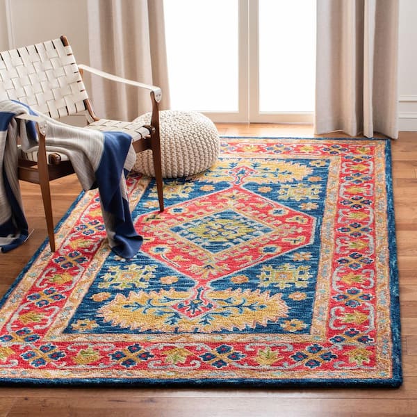 Aspen Red/Blue 8 ft. x 10 ft. Geometric Area Rug