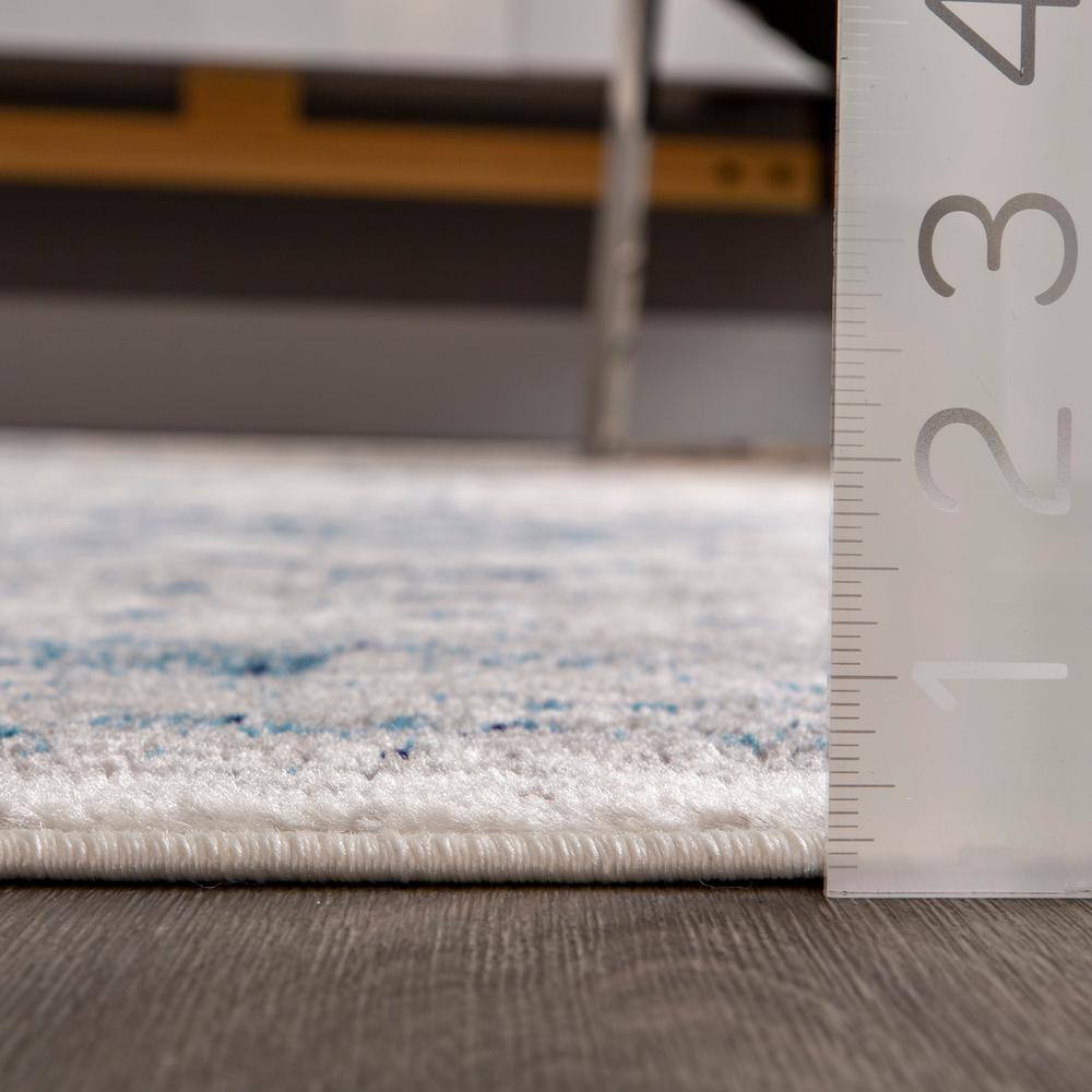Anaelle Vintage Blue and Gray Synthetic Oriental Area Rug
