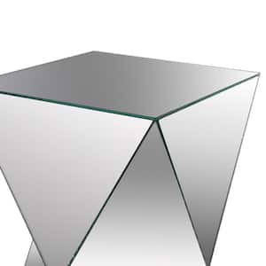 Crafted 20.9 in. Mirror Specialty Glass End Table