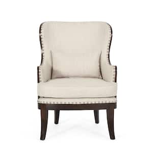 Lewiston Beige and Dark Brown Upholstered Accent Chair