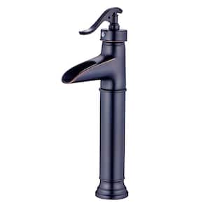 Single Handle Single Hole Bathroom Faucet with Hot Cold Water Mixer Tap in Oil-Rubbed Bronze