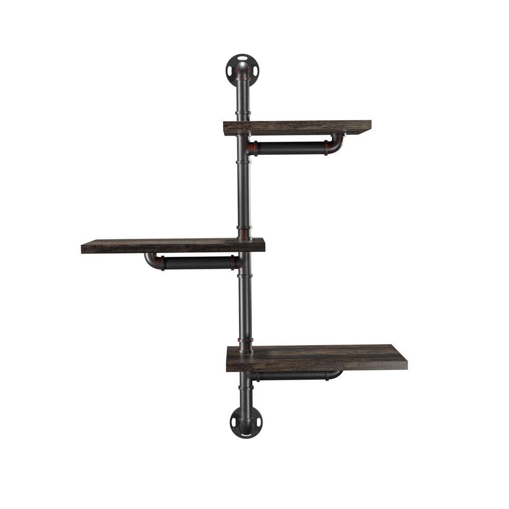 Furniture of America Austin 9 in. x 28 in. x 37 in. Dark Gray Wood Floating Decorative Wall