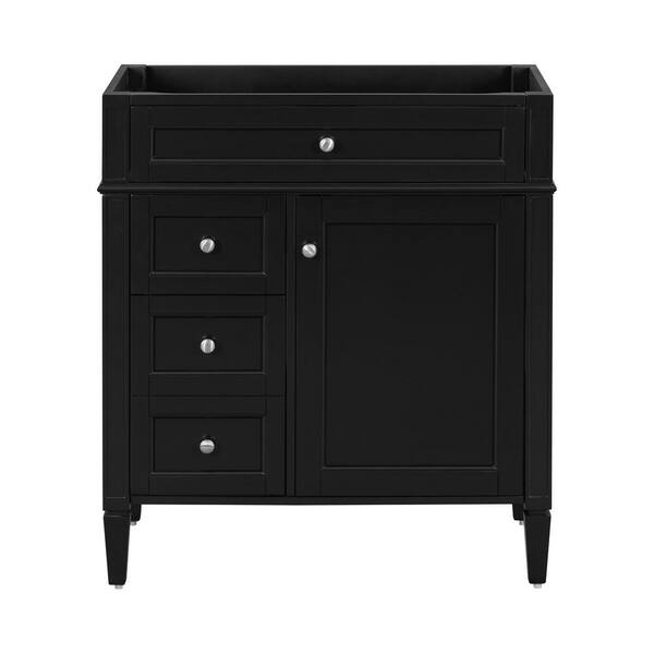 30 in. Bath Vanity Cabinet without Top in Black Unassembled