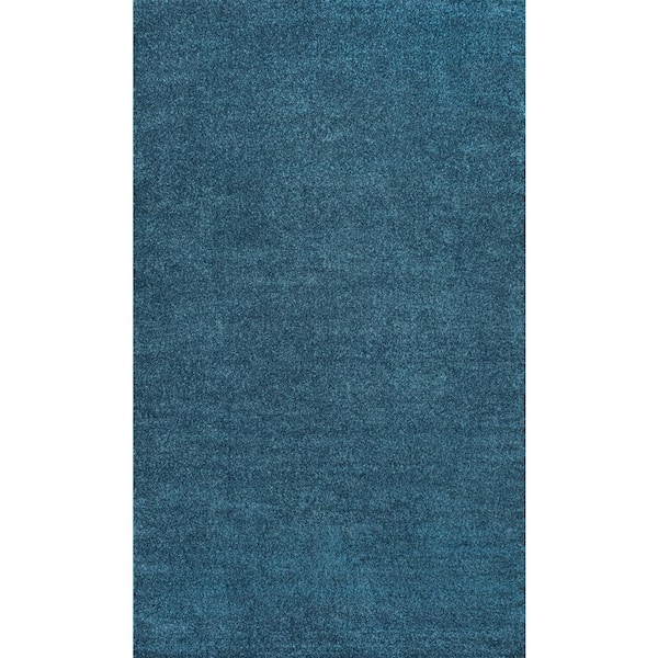 Haze Solid Low-Pile Turquoise 12 ft. x 15 ft. Area Rug