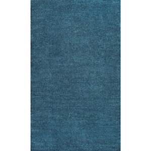Haze Solid Low-Pile Turquoise 6 ft. x 9 ft. Area Rug