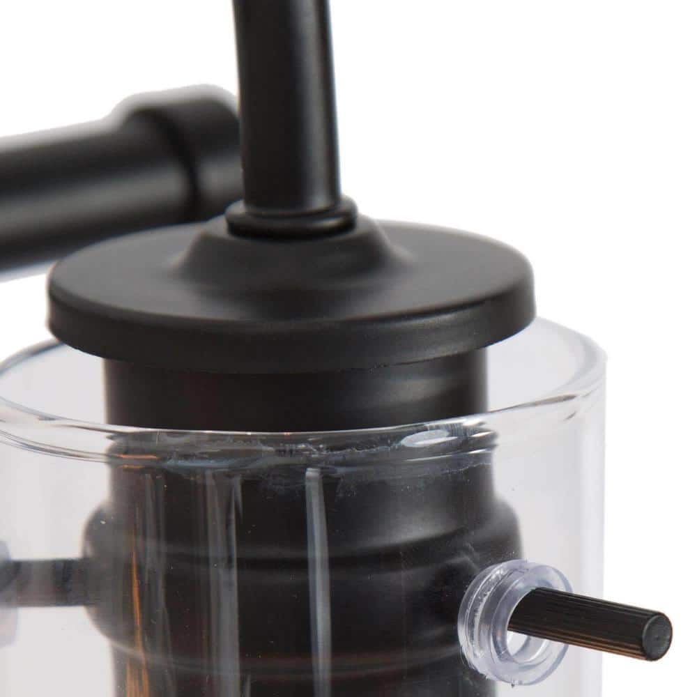 Charm 22-Inch Matte Black LED Vanity Light with Clear Glass Shades