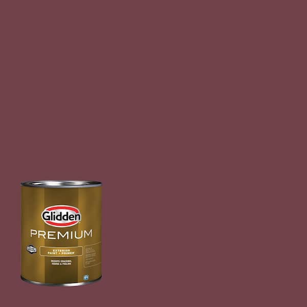 Glidden Premium 1 qt. PPG1049-7 Red Red Wine Satin Exterior Latex Paint