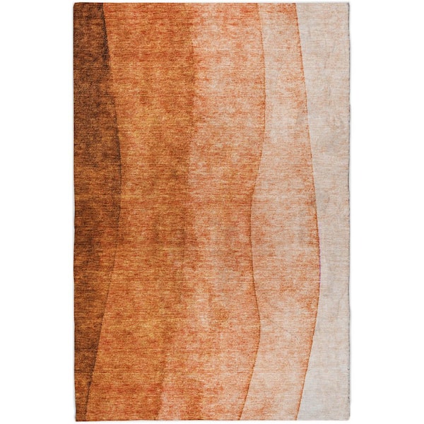 Dream Shag Premium Machine Washable Abstract ADS625 Paprika 5 ft. x 7 ft. 6 in. Area Rug