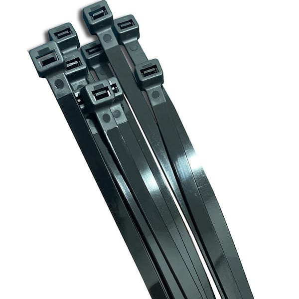 UV Resistant Nylon Cable Zip Tie 20 in. Black 40-Pack Heavy Duty Outdoor Wire Ties with 250 lbs. Tensile Strength