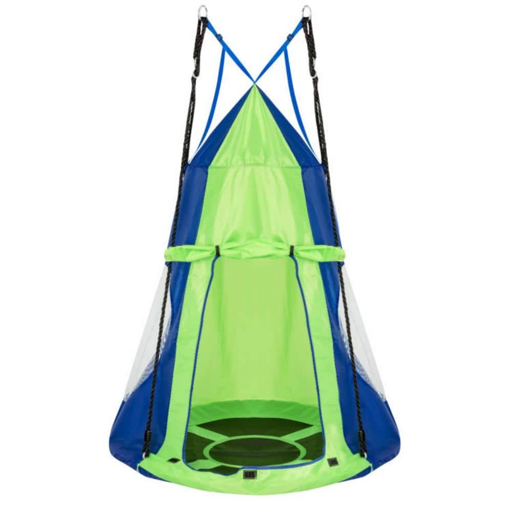 Alpulon Outdoor 2-in-1 Kids Green Hanging Chair Detachable