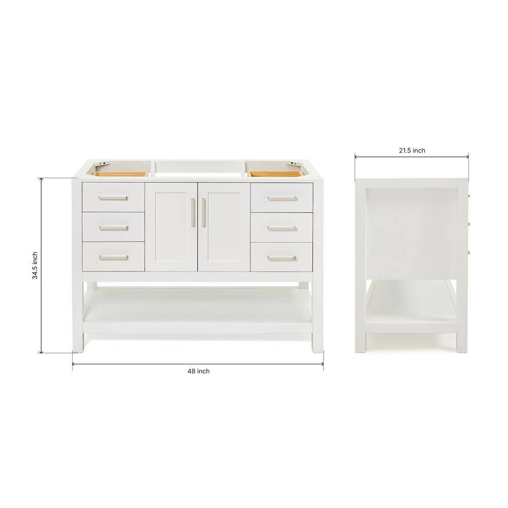 48'' White Solid Wood Single Bathroom Vanity Base