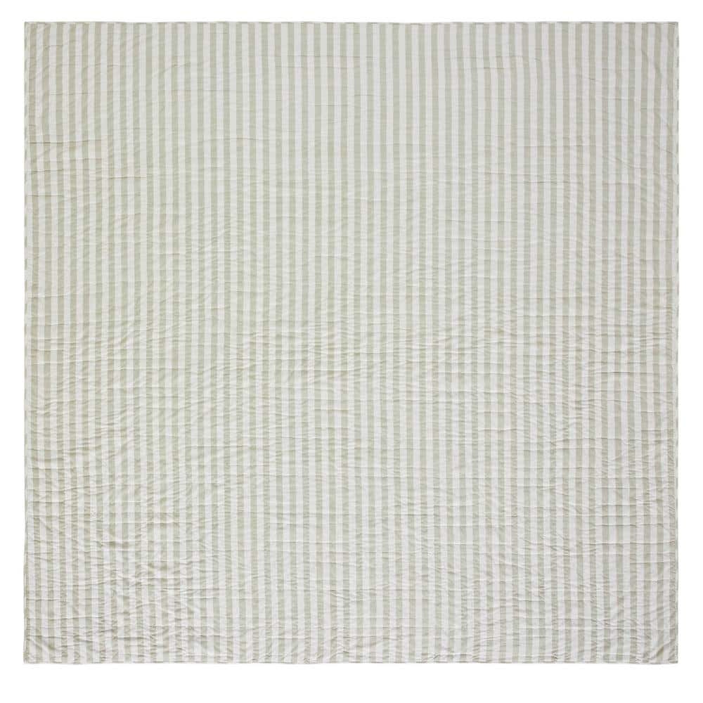 King Size White Cotton Reversible Patchwork Quilt