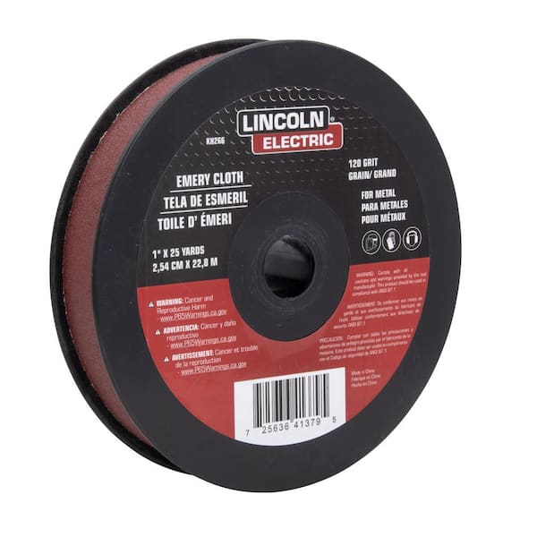 Lincoln Electric 1 in. x 25-Yard 180-Grit Emery Cloth Roll