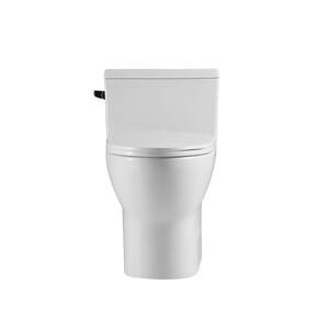 12 in. Flush Rough-In 1-Piece 1.28 GPF Single Flush Single Elongated Toilet in White, Seat Included
