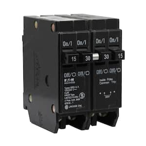 BR 1-15 Amp 2 Pole and 1-30 Amp 2 Pole BQC (Common Trip) Quad Circuit Breaker