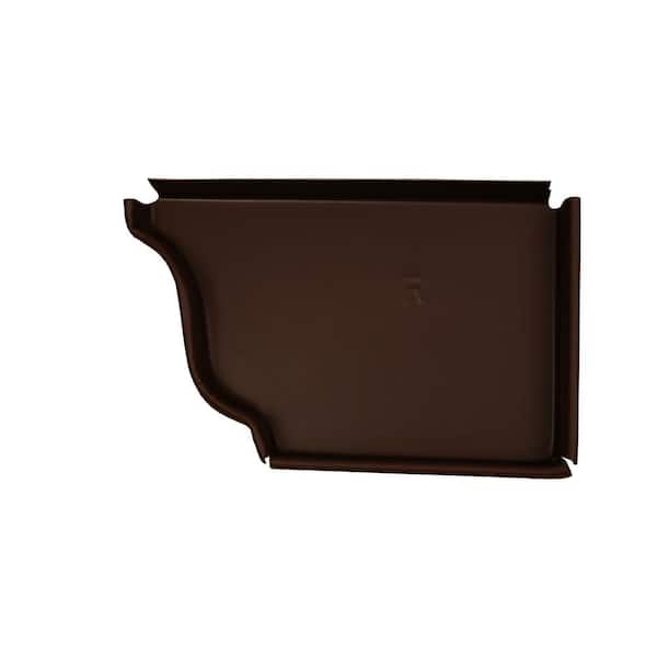 Amerimax Home Products 5 in. Royal Brown Aluminum K-Style Right End Cap