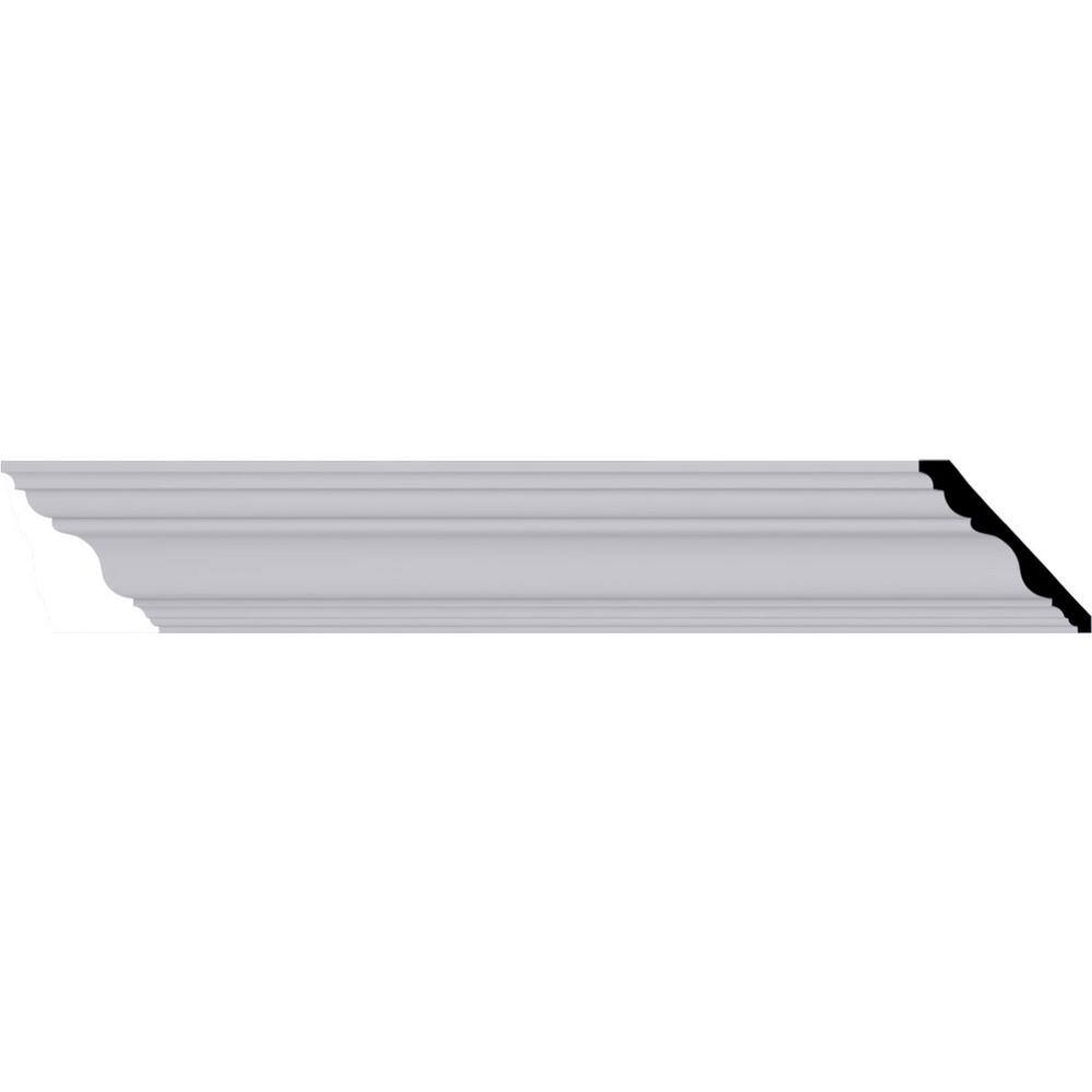 Primed White Polyurethane Geometric Crown Moulding Sample