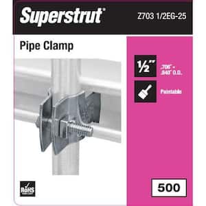 1/2 in. Universal Strut Pipe Clamp - Silver Galvanized