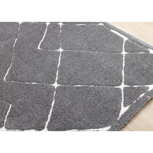 Bauer Collections 5 ft. x 8 ft. Grey Tonal/Solid, Trellis Indoor Area Rug