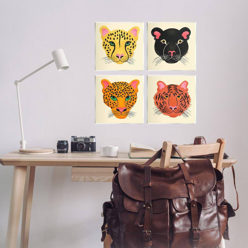 Modern Jungle Wildlife Faces by Carrie Cantwell 4 Piece Unframed Animal Graphic Art Print 12 in. x 12 in. price history on PriceWatchPro