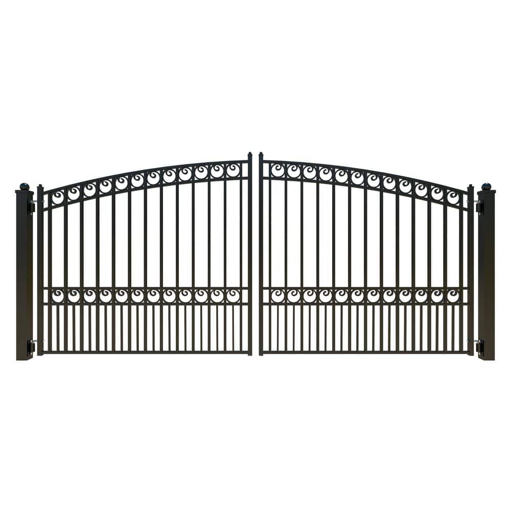 Paris Style 14 ft. x 6 ft. Black Steel Dual Driveway Fence Gate price history on PriceWatchPro