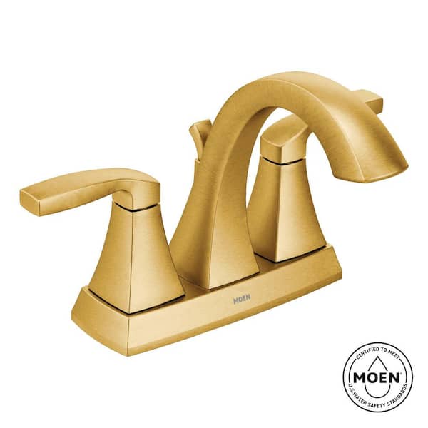 Voss 4 in. Centerset 2-Handle Bathroom Faucet in Brushed Gold
