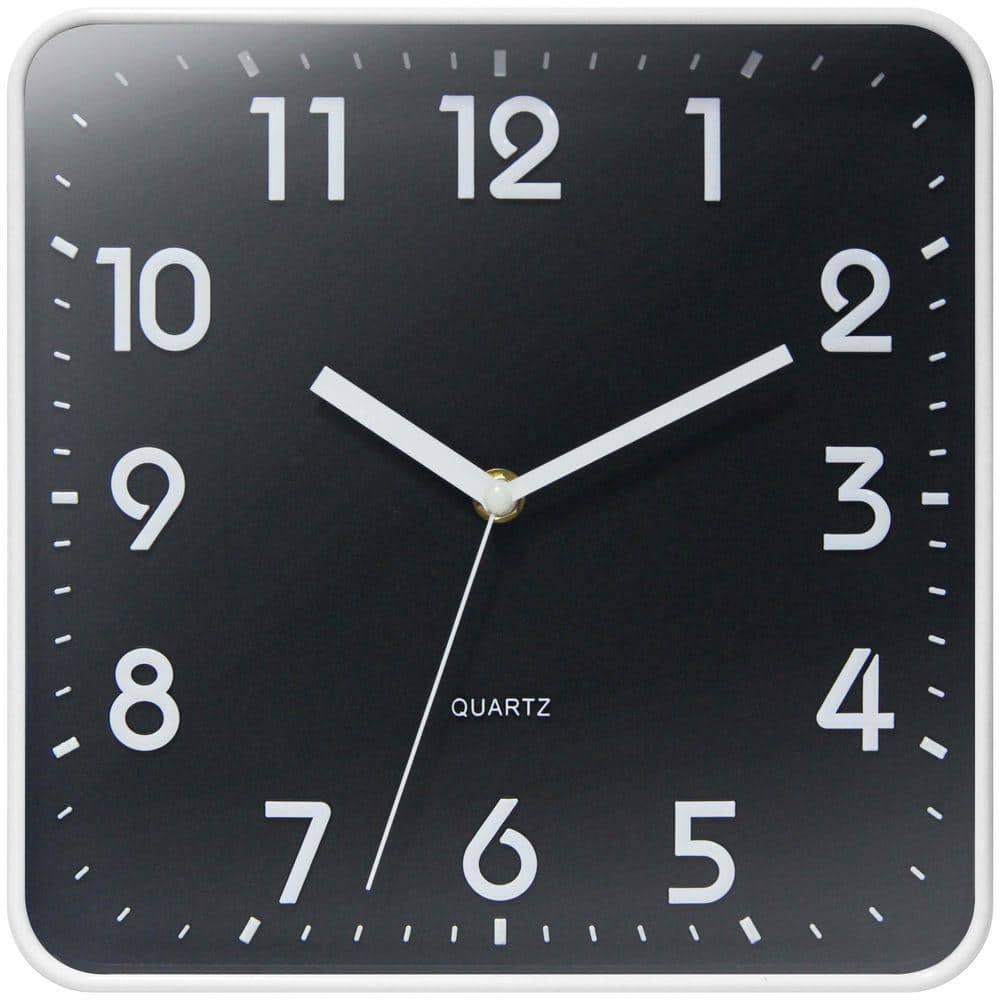 Infinity Instruments St. Mark Square Wall Clock, White, 10 in