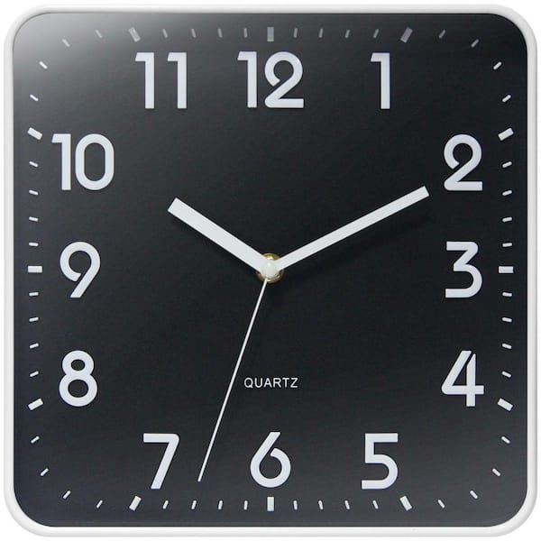 St. Mark Square Wall Clock, White, 10 in.