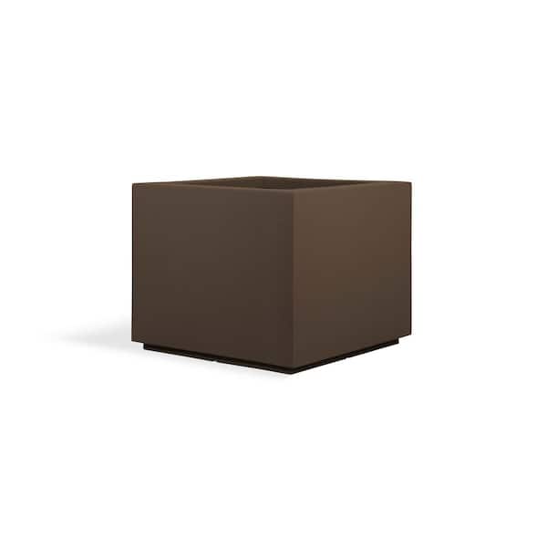 PolyStone Planters Monterrey Square 23 in. x 23 in. Chocolate Brown Composite Window Boxes & Troughs