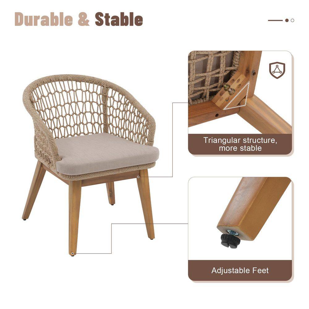 Diagram showing the durable and stable structure and adjustable feet of the chair.