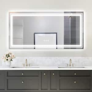 26 in. W x 38 in. H Arched LED Gold Frameless Mirror Wall Mirror Bathroom Vanity Mirror