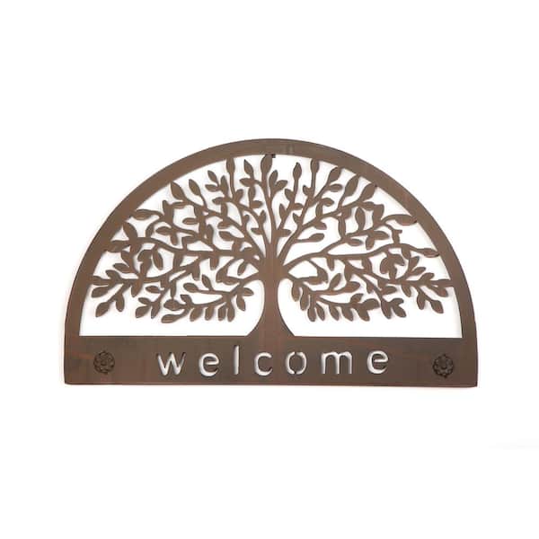 BYRON ANTHONY HOME Half Moon Metal Welcome Wall Decor