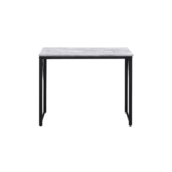 Acme Furniture Zaidin 35 in. Weathered White and Black Writing Desk