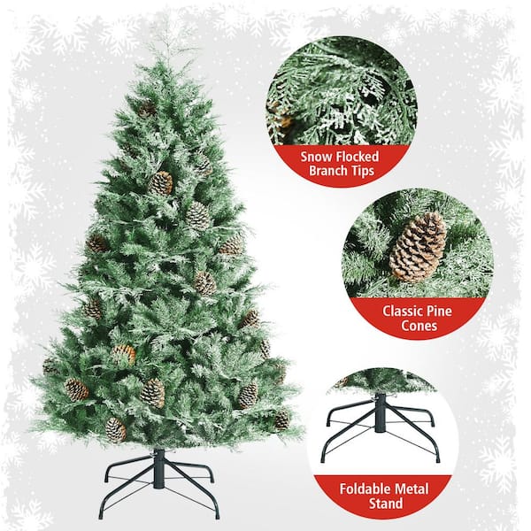 Carevas Artificial Christmas Tree with Thick Branches Green 6 ft PVC 