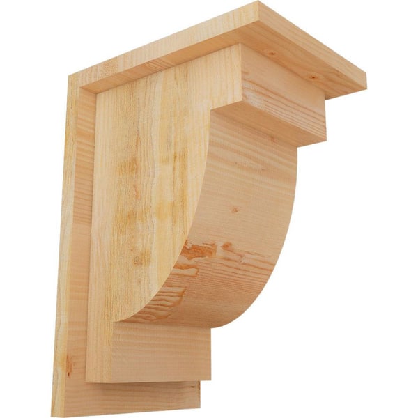 Ekena Millwork 8 in. x 10 in. x 14 in. Douglas Fir Alpine Rough Sawn Corbel with Backplate
