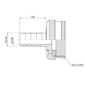 3/8 in. Barb x 3/4 in. FHT Brass Adapter Fitting