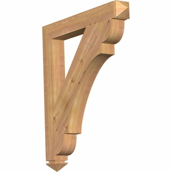 Ekena Millwork 3.5 in. x 34 in. x 30 in. Western Red Cedar Olympic Arts and Crafts Smooth Bracket