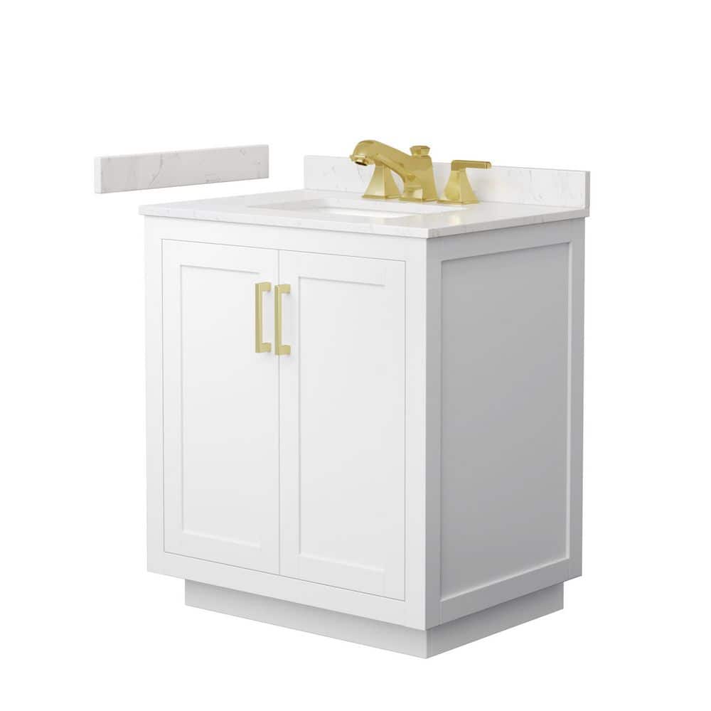 Miranda 30 in. Single Freestanding White Bath Vanity with Carrara Cultured Marble Top Assembled price history on PriceWatchPro